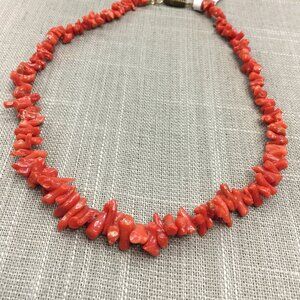 Vintage Natural Branch Red Coral Necklace